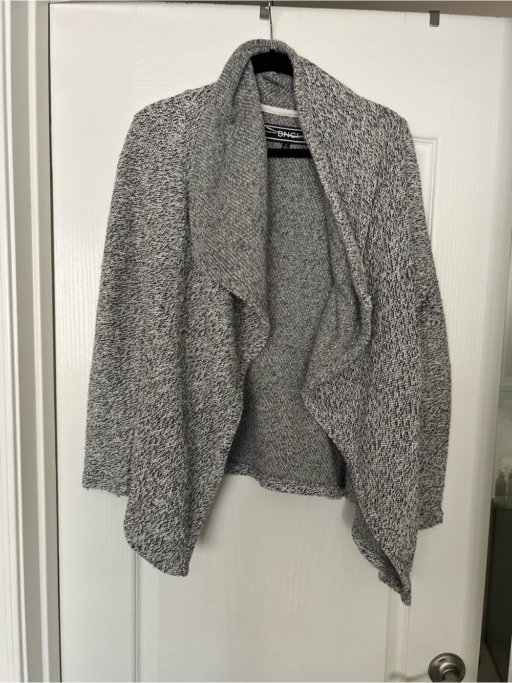 BNCI Gray Marled Open-Front Draped Cardigan